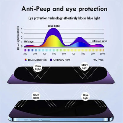 1-3 Pcs Anti Blue Light Privacy Tempered Glass for iPhone 15 Pro Max 14 Plus 13 12 Mini 11 Eye Protection Clear Screen Protector