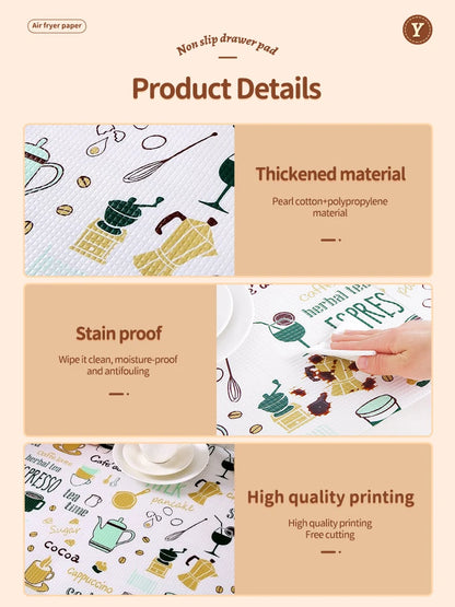 1 Roll Can Cut Table Mat Drawers Cabinet Shelf Liners Cartoon Cupboard Placemat Waterproof Oil Thickened Kitchen Stickers