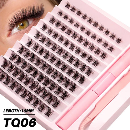 Diy Lash Extension Kit Cluster Eyelash Extension Kit Individual Lashes Kit Lash Bond and Seal Lash Glue and Lash Tweezers Makeup