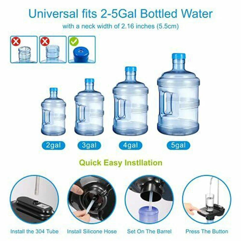 Electric Water Gallon Pump Automatic Water Bottle Dispenser  Rechargeable Water Pump Dispenser With Stand Water Dispenser