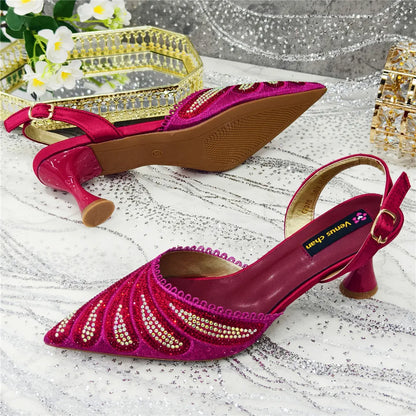 High Quality African Wedding Shoes Summer Sandals for Wedding 2025 Sexy Pumps Rhinestone Fashion Women Wedding Shoes
