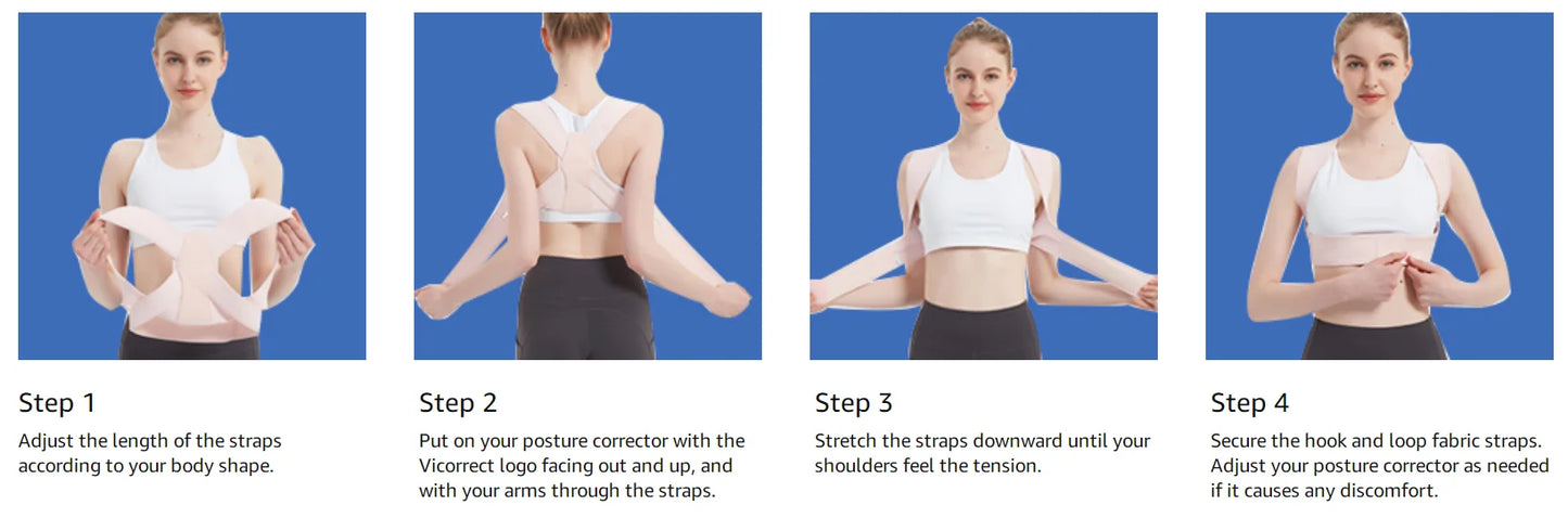 Posture Corrector for Women and Men Adjustable Upper Back Brace Shoulder Lumbar Support Belt Corset Posture Correction