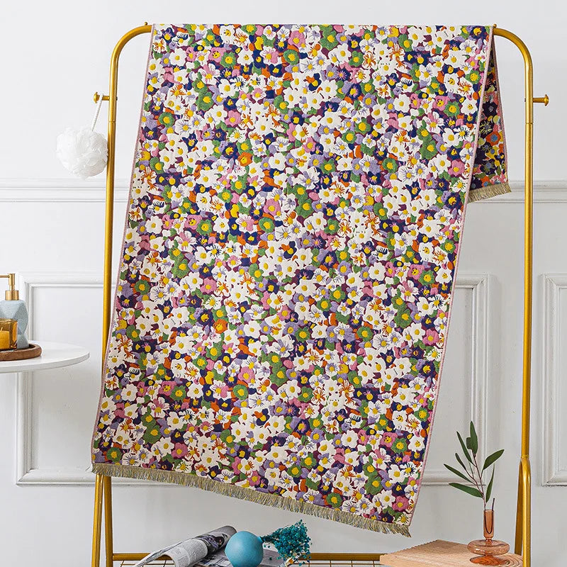 Large And Thick Bath Towels Pure Cotton Gauze Tassel Shower Robe Soft Absorb Water Bathroom Wrapped Towel Beach Towel 80x160cm