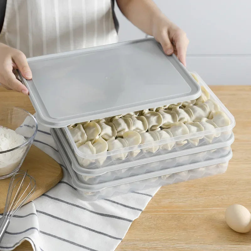 Food Storage Box, Fruit Egg Organizer, Refrigerator Fresh Keep Organizer, Kitchen Leak Proof Dumpling Storage Box
