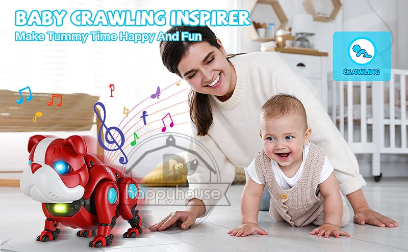 Baby Musical Toys Electronic Walking Moving Mecha Dog for Kids Interactive Toys Voice Control Light Music Toys for Toddler 1 2 3