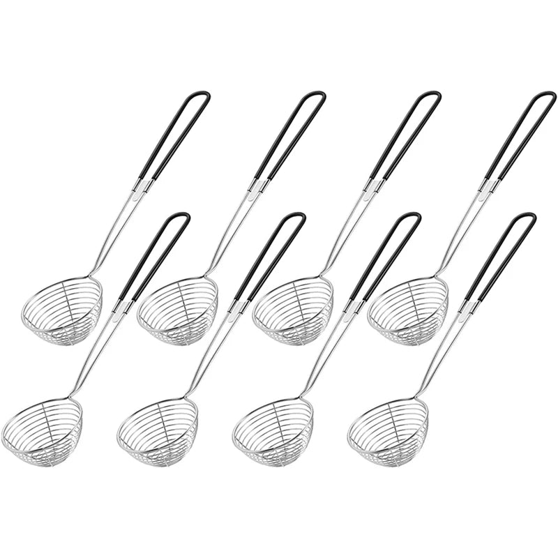Hot Pot Strainer Scoops, Stainless Steel Hot Pot Strainer Spoons Mini Mesh Skimmer Spoon Strainer Ladle With Handle