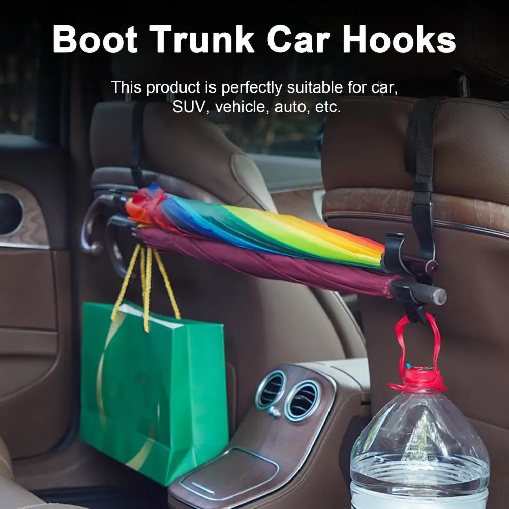 2pcs Car Hooks Car Back Seat Hook Rear Seat Headrest Hanging Hook Umbrella Holder Seat Back Storage Hook Auto Interior Hangers