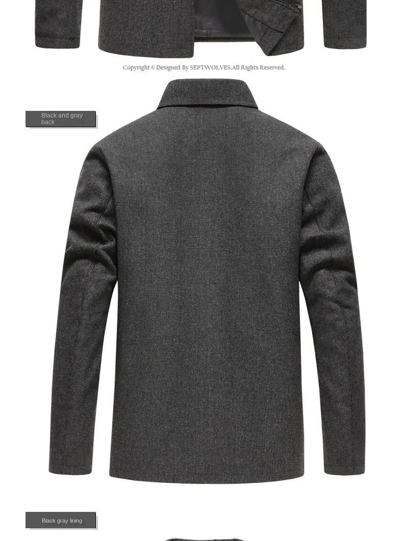 High Quality New Brand Casual Fashion Lapel Autumn Winter Mens Coat 2025 Men Clothing Fashion Jacket Solid Classic Windbreaker