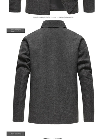 High Quality New Brand Casual Fashion Lapel Autumn Winter Mens Coat 2025 Men Clothing Fashion Jacket Solid Classic Windbreaker