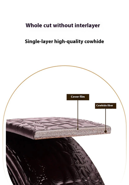 Leather material waistband. Single belt, crocodile pattern belt, casual waist belt, 3.5cm belt