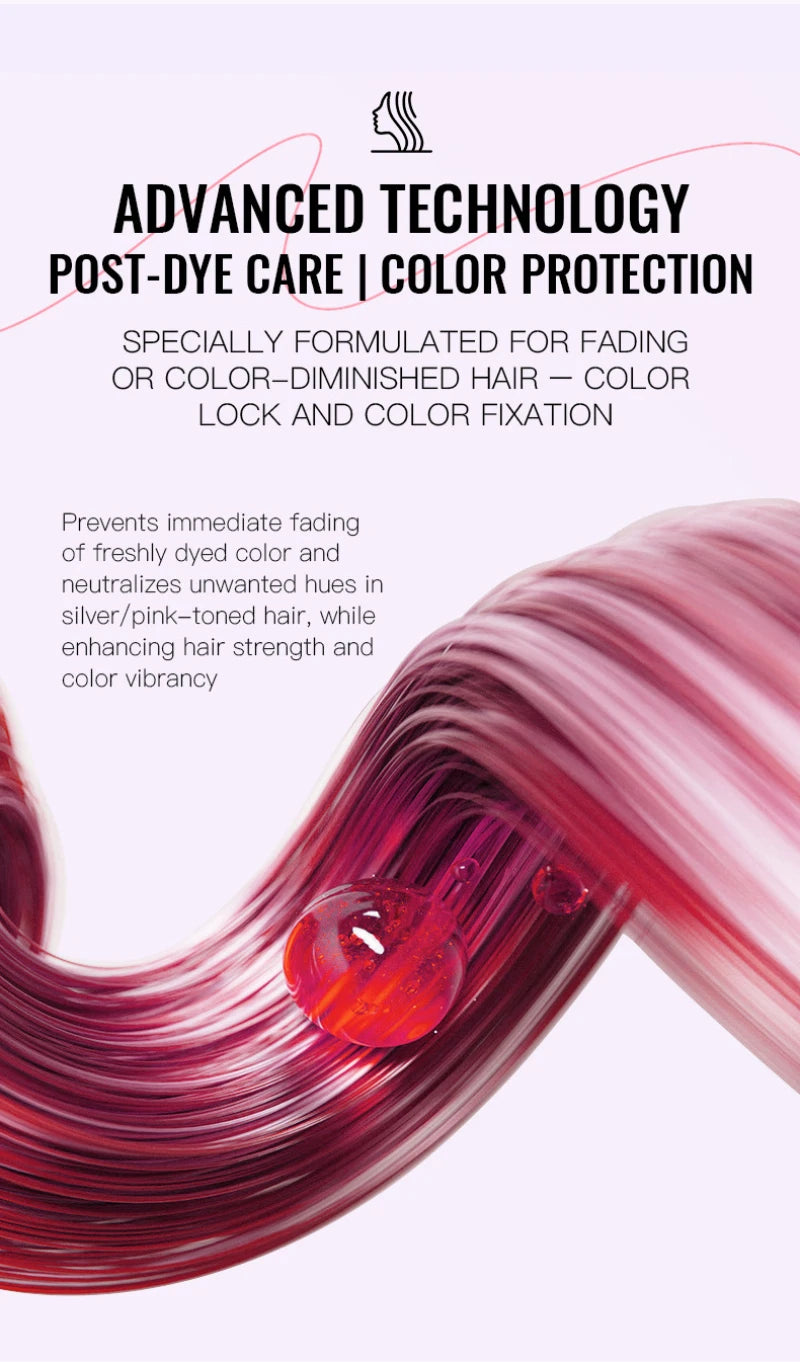 Color-Protecting Shampoo,Pink Setting Shampoo,Color Locking Care Shampoo,Enhance Color Retention Shampoo Makeup Color Protection