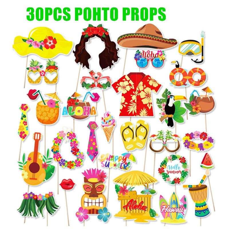 Hawaii Party Decorations Disposable Tableware Hawaii Summer Tropical Party Supplies Flamingo Aloha Birthday Party Decoration