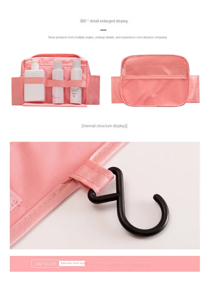 Travel Makeup Bag Waterproof Toiletries Organizer High Quality Women Neceser Bathroom Hook Wash Pouch Hook Storage Bag