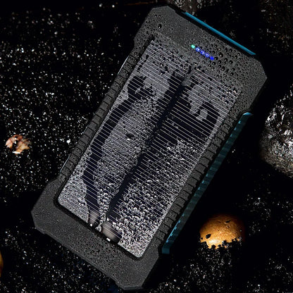 20000mah Portable Solar Power Bank Waterproof External Battery Backup Powerbank 20000 mah Phone Battery Charger LED Pover Ban