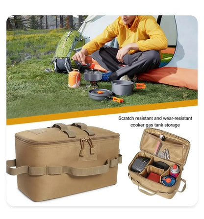 Camping Storage Bag Portable Folding Large Capacity Ground Nail Tool Bag Gas Canister Hiking Picnic Cookware Utensils Kit Bag