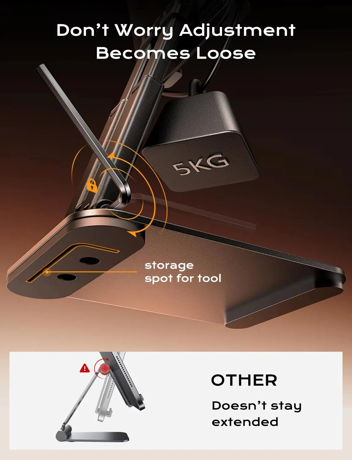 LISEN hot selling  products  tablet Stand Holder Adjustable Tablet Mount  for Desk Lazy Arm Monitor Stand Tablet Holder