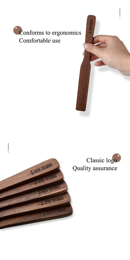 MHW-3BOMBER Durable Walnut Stirrers Vintage Solid Wood Textured Coffee Stirrers Exquisite Home Barista Kitchen Accessories