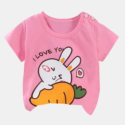 Children's Clothing T-Shirt  Kids Clothes Boys Girls Summer Cartoon Tops Short Sleeve Clothes 100% Cotton Baby Clothing