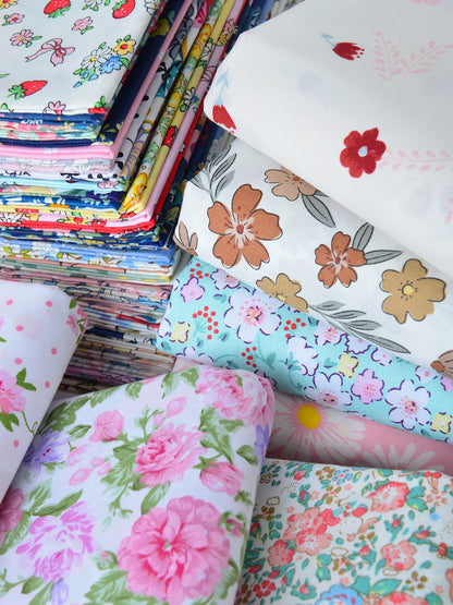 Fabric cotton handmade diy bedding flowers garden flowers pure cotton printing fabric twill cotton fabric sewing