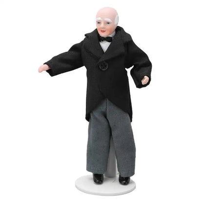 Doll House Servant 1:12 Doll House Miniature Turnable Ceramic Victorian Servant Toy Decoration with Stand
