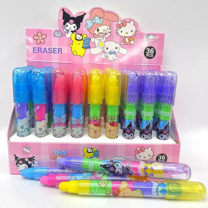 Cute Sanrio Cute Eraser Bullet Eraser Cartoon Student Stationery Award Points Small Gift Wholesale Portable Student Supplies