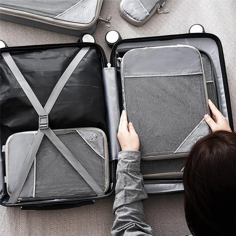 AT21-Compressed Packing Cubes Set Portable Luggage Organizers Ideal For Suitcase Organization