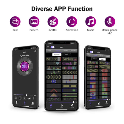 Led Eyes For Truck Led Matrix Panel RGB LED Car Panel DIY Programmable Bluetooth App Control Scrolling  Light