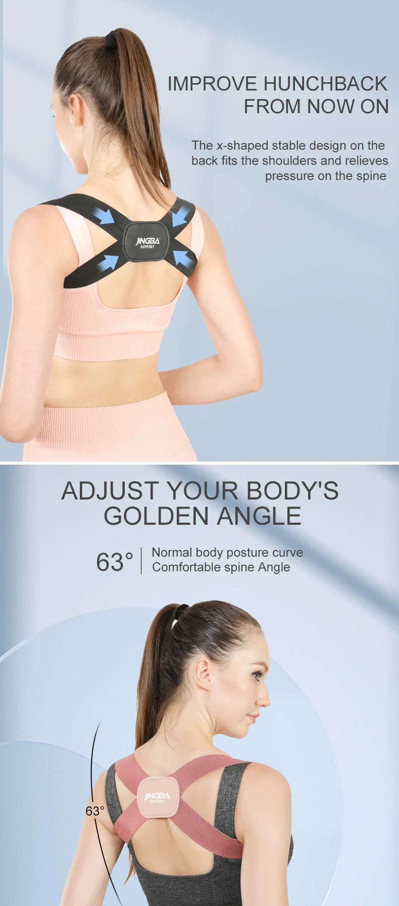 Adjustable Posture Corrector Back Support Shoulder Belt Rectify Straighten Correction Spine Corrector Health Postural