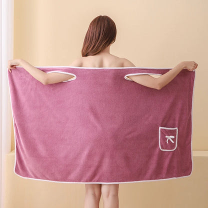 Womens Bath Towels Girls Wearable 140*85Cm Fast Drying Bathing Beach Spa Bathrobes Wash Clothing, Shower Bath And Gym Towel