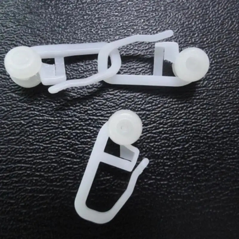 50 Pcs Window Curtain Hanging Ring Universal Roller Hooks Pulley Bed Special White Plastic Easy Install Smooth Sliding