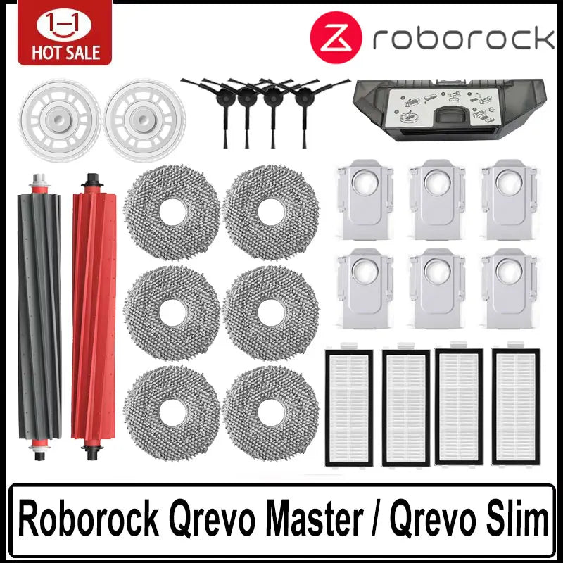 Roborock Qrevo Master / Qrevo Slim Robot Vacuums Cleaner Accessory Main Side Brush Hepa Filter Mop Cloths Dust Bag Spare Part