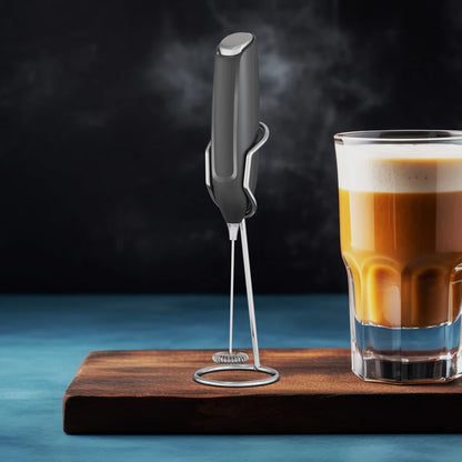 Electric Milk Frother Hand Blender Portable Mini Handheld Fast Foamer Coffee Cappuccino Whisk Mixer Food Blender with Stand