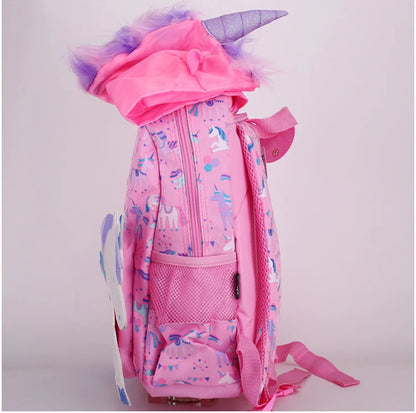 Australian Smiggle Backpack Pink And White Unicorn Student Stationery Backpack Lunch Bag Water Cup Student Gift