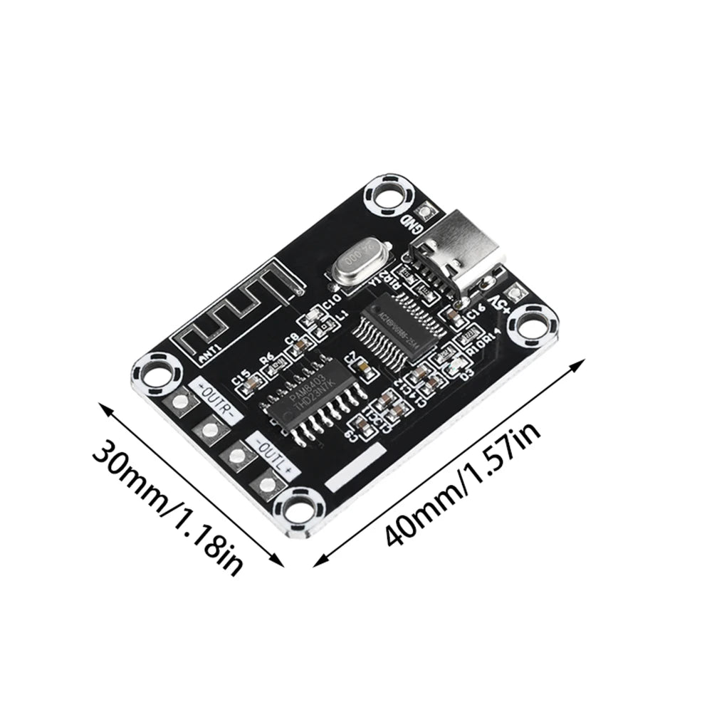 DC5V Mini XH-A155 PAM8403 Ultra clear D-class Bluetooth 5 Digital Amplifier Board 5W+5W Amplifier Board TYPE-C DC5V Power Supply