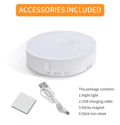 Smart Motion Sensor Light Usb Rechargeable Cabinet Lights Warm Light White Light For Kitchen Stairs Hallway Closet Bedroom Lamp