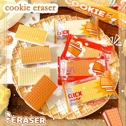 Aesthetic stationery back to school supplies Kawaii Stationery items cookie Erasers rubber school stationery accessories