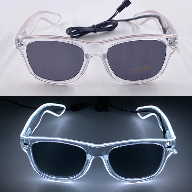 Light Up LED Glasses 5 Colors Heart Shape Glow Glasses Glow in The Dark Party Supplies Neon Party Favors for Kids Adults