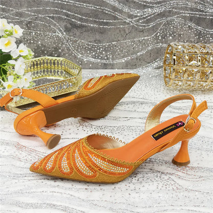 High Quality African Wedding Shoes Summer Sandals for Wedding 2025 Sexy Pumps Rhinestone Fashion Women Wedding Shoes