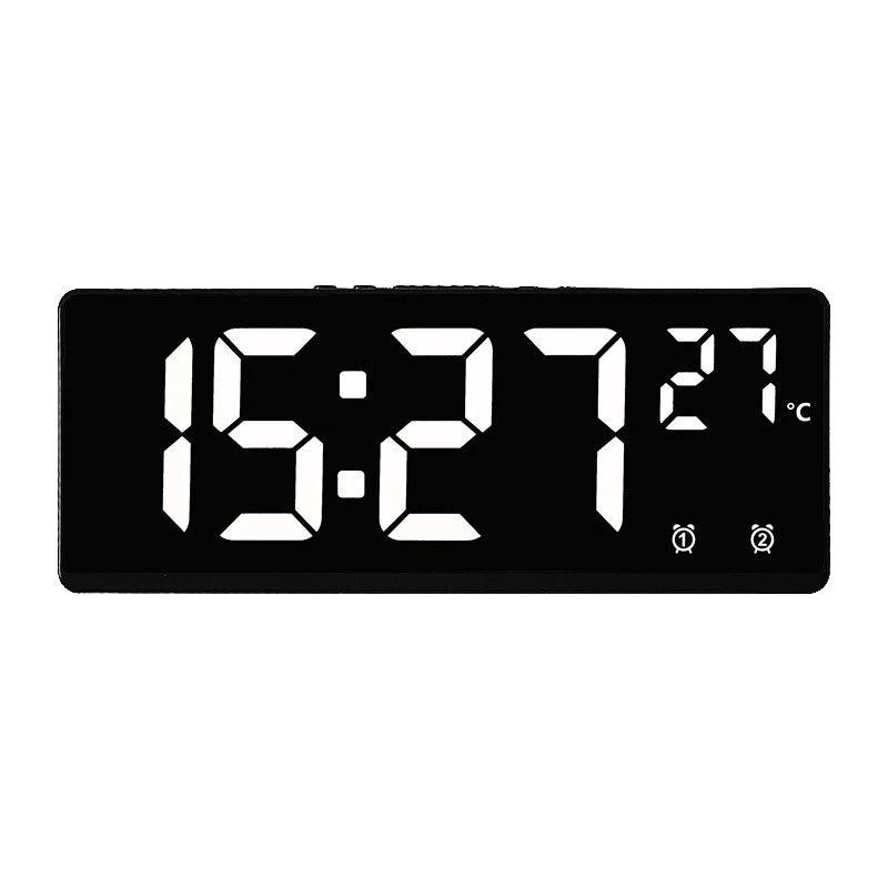 Multi-function Electronic Clock Multi-set Alarm Clock Mirror Clock Home Decoration Simple Large Screen Clock