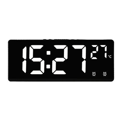 Multi-function Electronic Clock Multi-set Alarm Clock Mirror Clock Home Decoration Simple Large Screen Clock