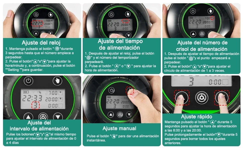 Automatic Fish Feeder for Aquarium Automatic Food Dispenser with Timer Rechargeable Timer Feeder with USB Cable LCD Display