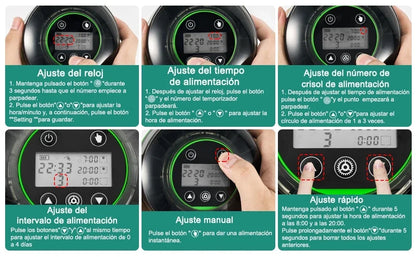 Automatic Fish Feeder for Aquarium Automatic Food Dispenser with Timer Rechargeable Timer Feeder with USB Cable LCD Display
