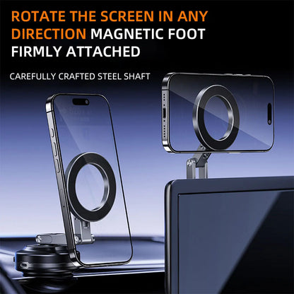Magnetic Car Mobile Phone Holder Mount Foldable 360 Degree Rotating Vacuum Adsorption Smartphone Holder Multifunction
