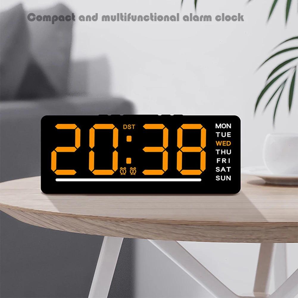 Silent Digital Alarm Clock for Babies,LED Bedside Clock with Night Light Multiple Functions | Adjustable Tone Volume