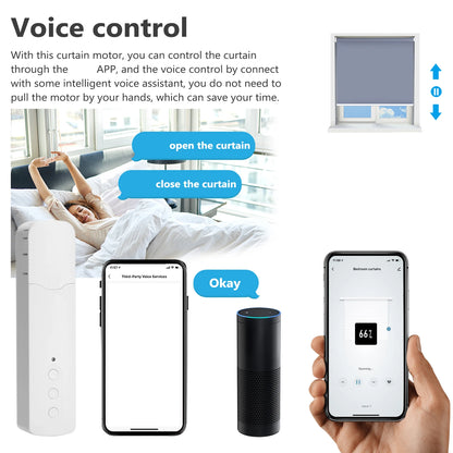 Electric Curtain Motors WiFi Smart Curtain Motor Ultra Silent APP Remote Control Voice Control Electric Curtain Motor for Tuya