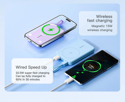 10000mAh Original Powerbank With Cable Magnetic Power Bank Wireless Fast Charger For iPhone Backup Battery For Magsafe with Gift