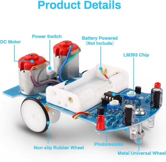 Practice Soldering Learning Electronics Kit Smart Car Soldering Project Kits Line Following Robot Beginners DIY Electronics