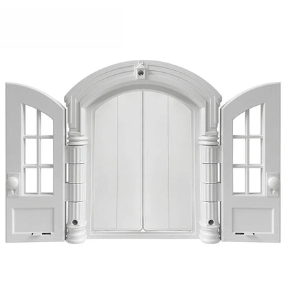 French Cat Door French Pet Free Entry and Exit Double Door ABS Cat Door Dog Door Hole with Door Curtain Cat Door