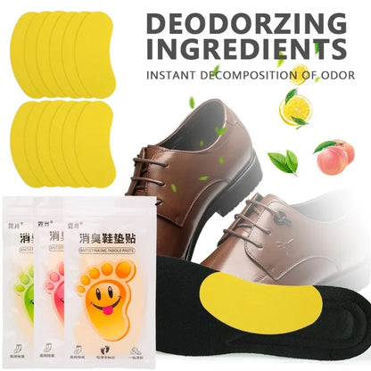 48pcs Shoes Deodorant Sticker Deodorant Foot Odor Deodorants Sneaker Smell Fresh Fruity Aroma Insole Sterilization Sticker Pads