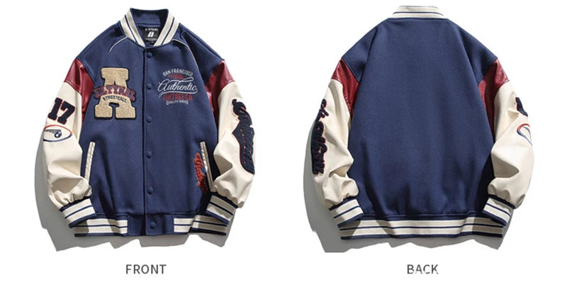 2024 Men's Baseball Jacket Casual Splicing Embroidery Baseball Uniform Autumn Outdoor Jacket Anti-Wind Casual Coat Mens Clothes